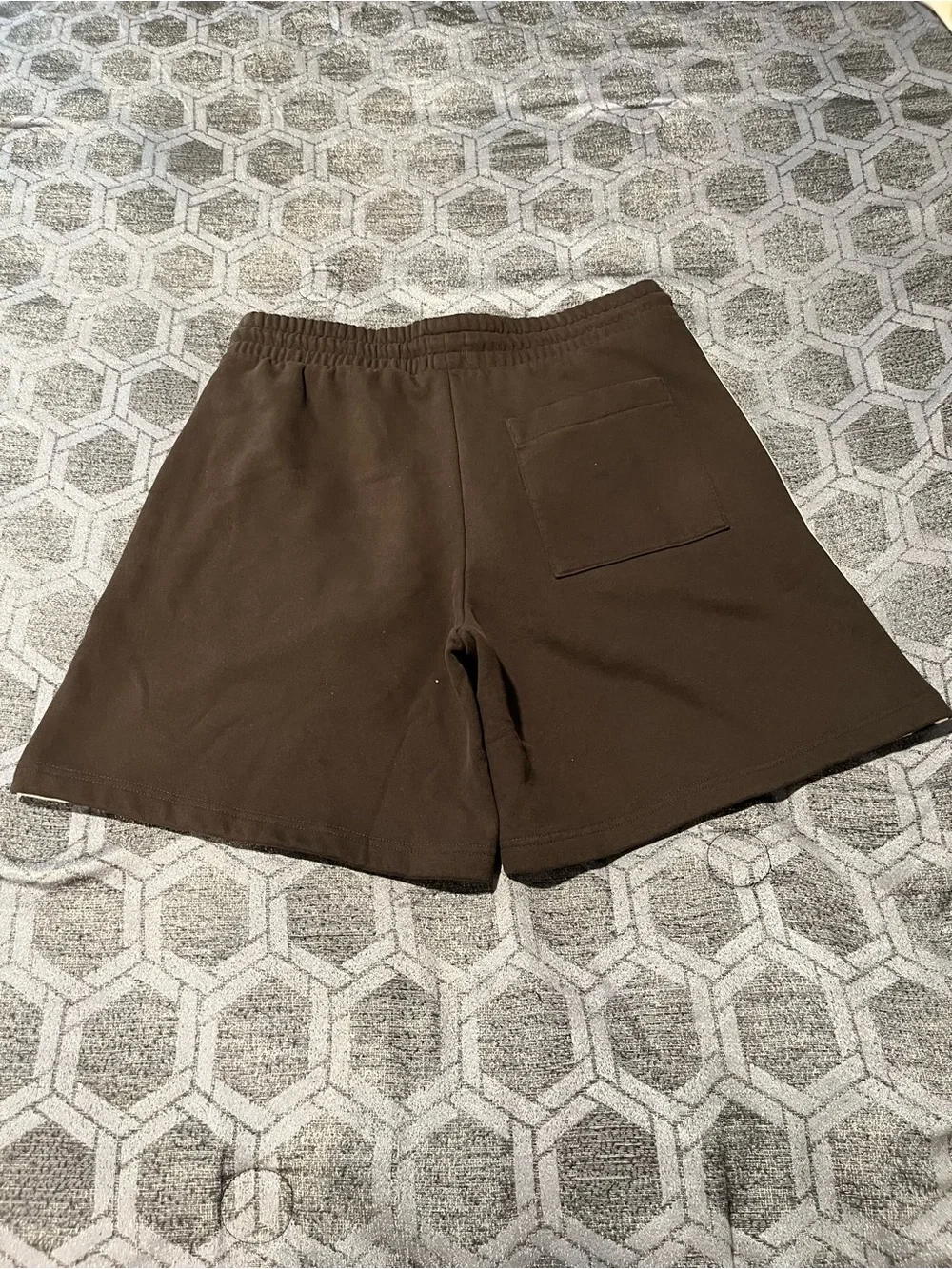 Lotto Men's Brown Athletic Shorts with Cream Contrast Tape